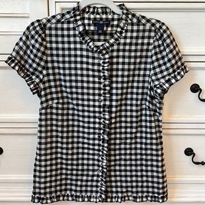 Gap Black and White Checkered Button Up Shirt S